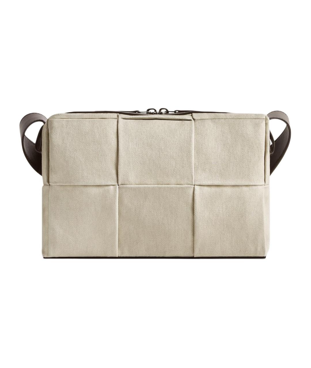 BOTTEGA VENETA Бежевая тканевая сумка на плечо, фото 1