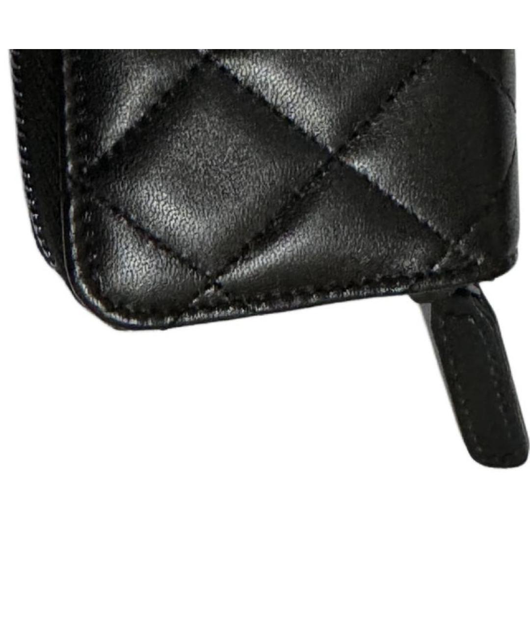 CHANEL Черный кожаный кошелек, фото 4