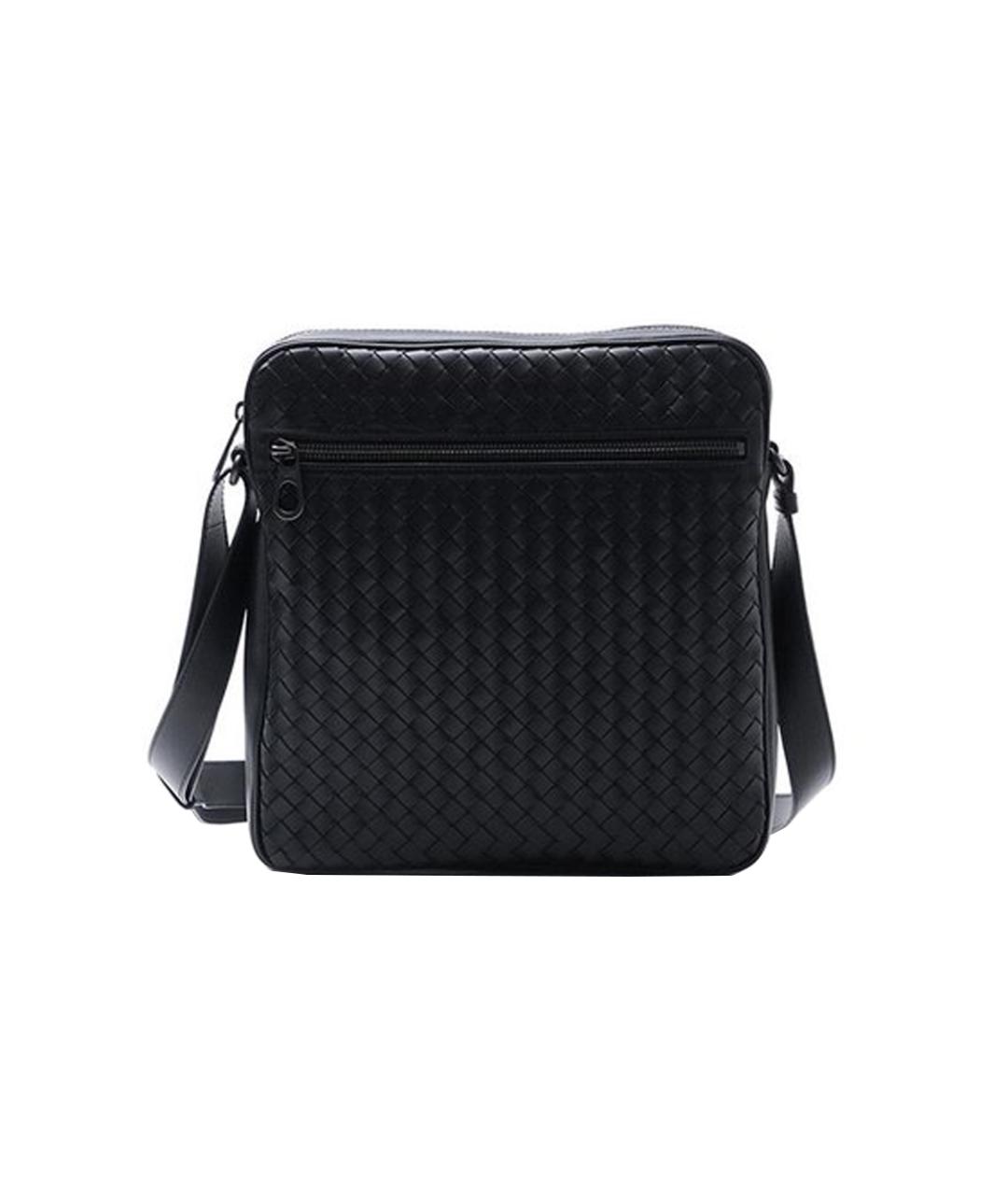 BOTTEGA VENETA Черная кожаная сумка на плечо, фото 1