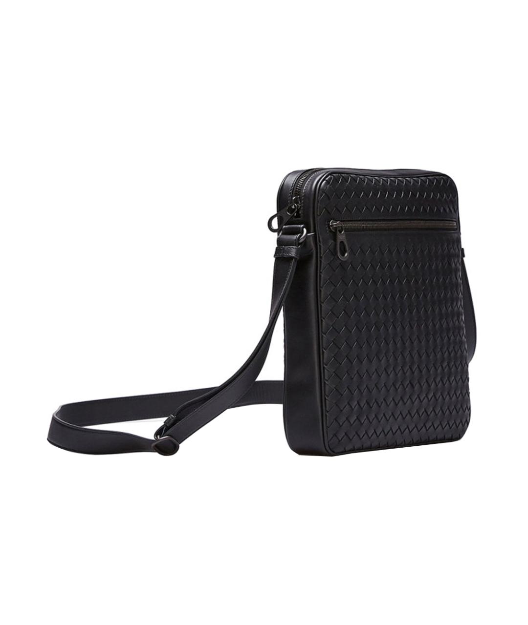 BOTTEGA VENETA Черная кожаная сумка на плечо, фото 3