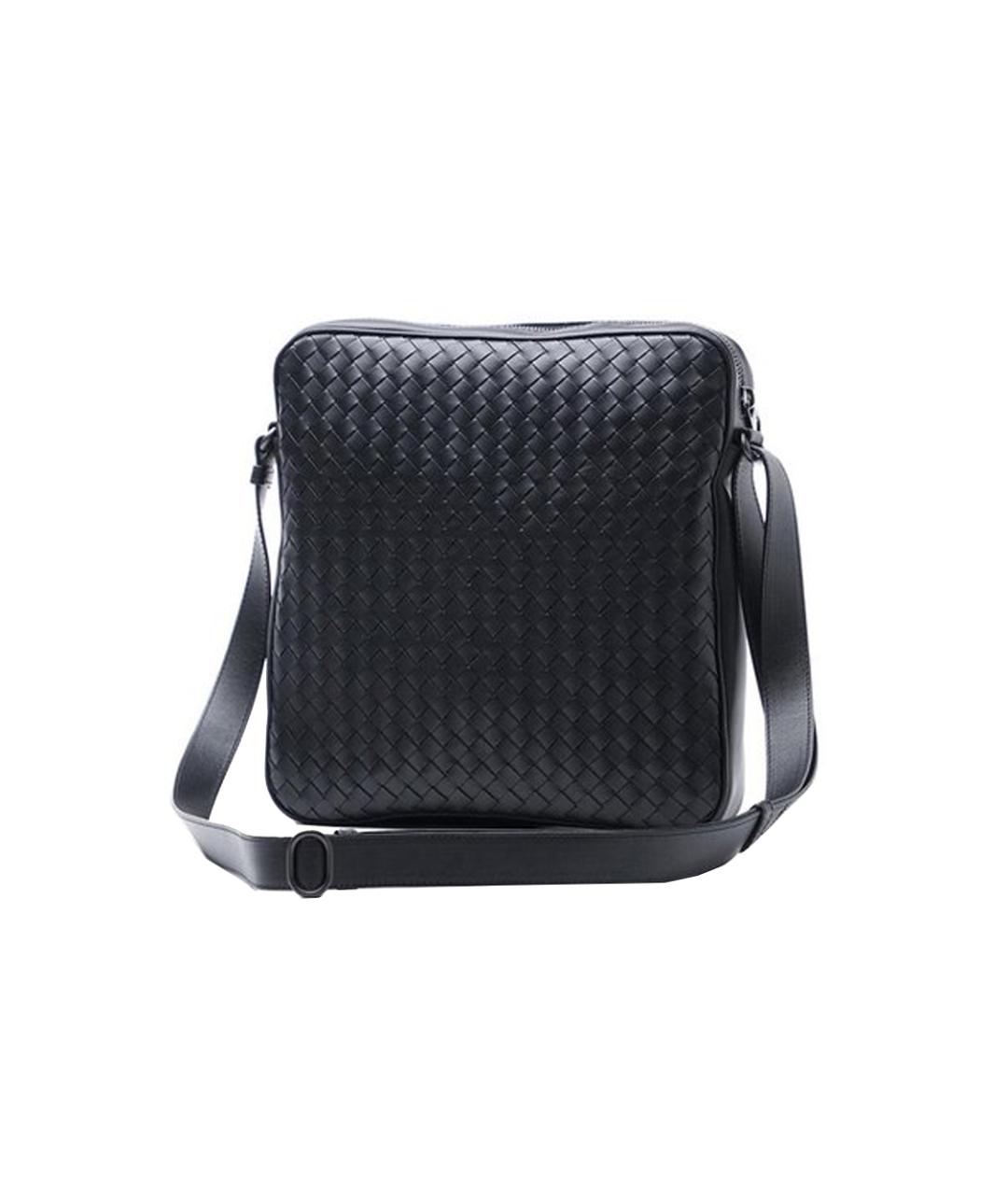 BOTTEGA VENETA Черная кожаная сумка на плечо, фото 2