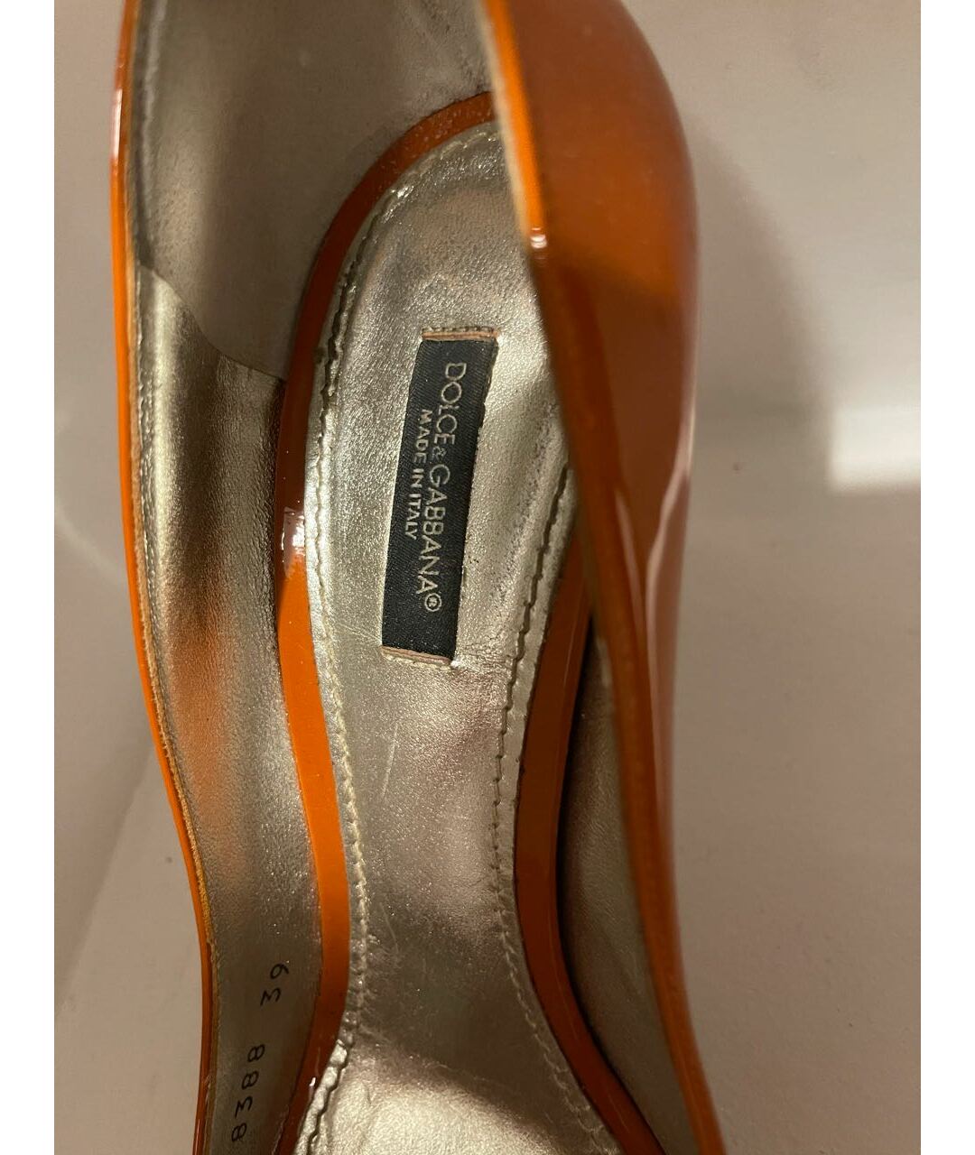 DOLCE&GABBANA Оранжевое туфли из лакированной кожи, фото 4