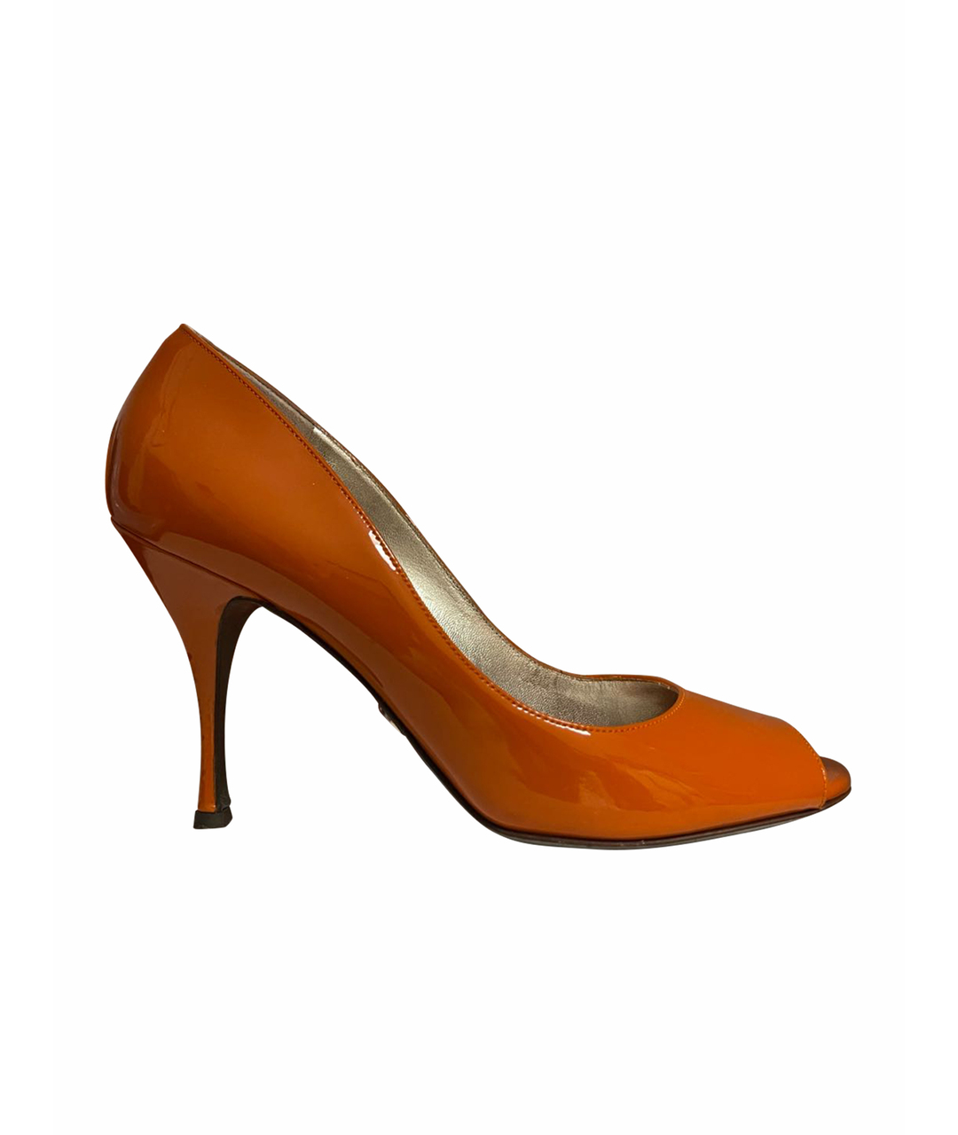 DOLCE&GABBANA Оранжевое туфли из лакированной кожи, фото 1