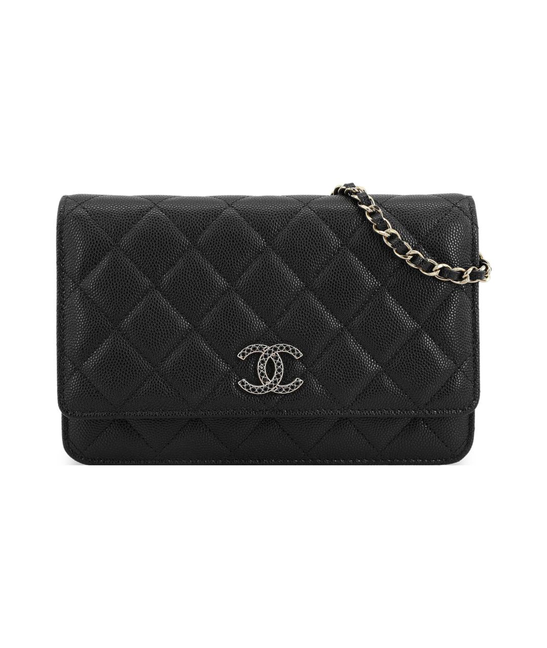 CHANEL Черный кожаный кошелек, фото 1