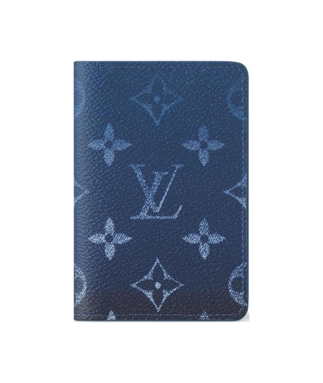 LOUIS VUITTON Синий кожаный кардхолдер, фото 1