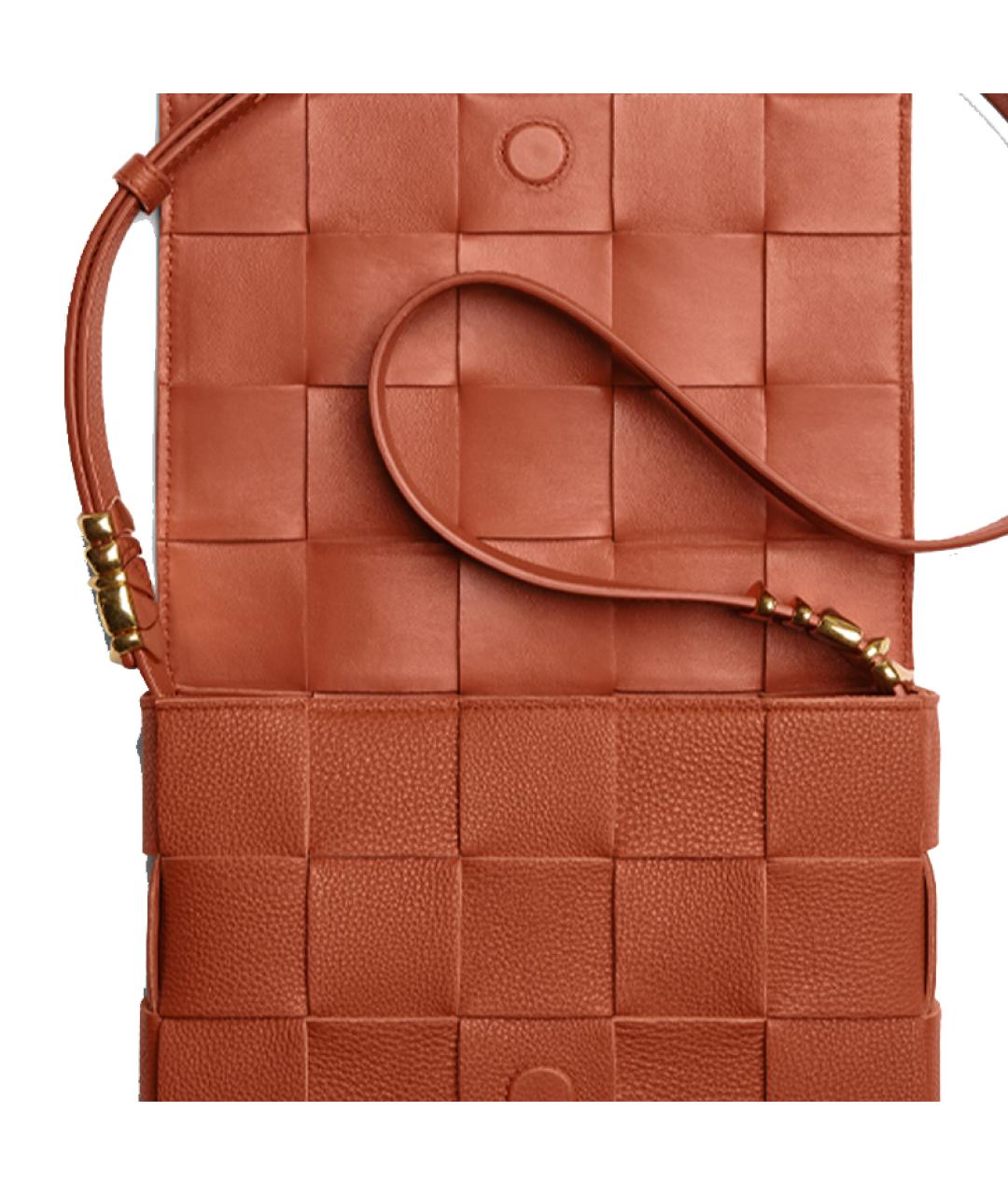 BOTTEGA VENETA Коричневая кожаная сумка через плечо, фото 5