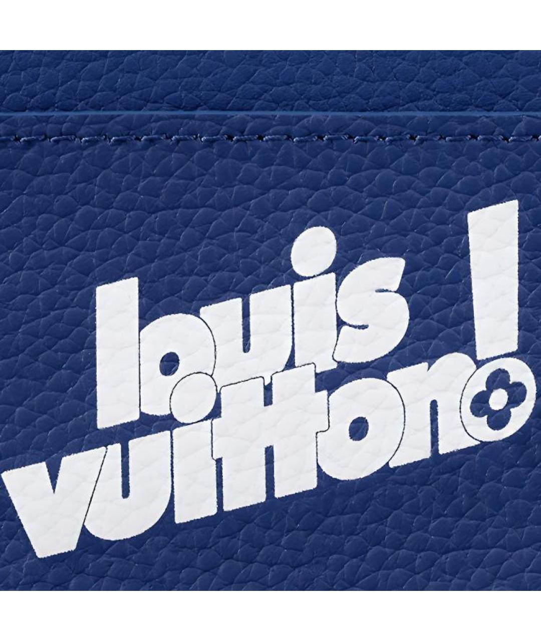 LOUIS VUITTON Синий кожаный кардхолдер, фото 5