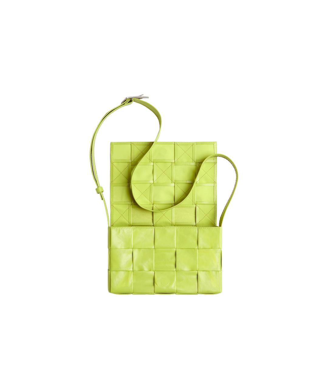 BOTTEGA VENETA Желтая кожаная сумка на плечо, фото 4