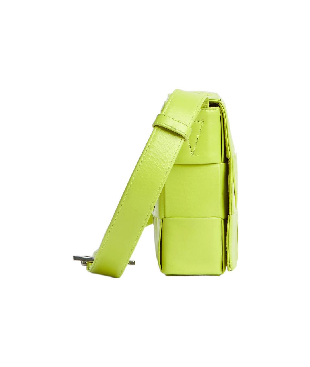 BOTTEGA VENETA Желтая кожаная сумка на плечо, фото 2