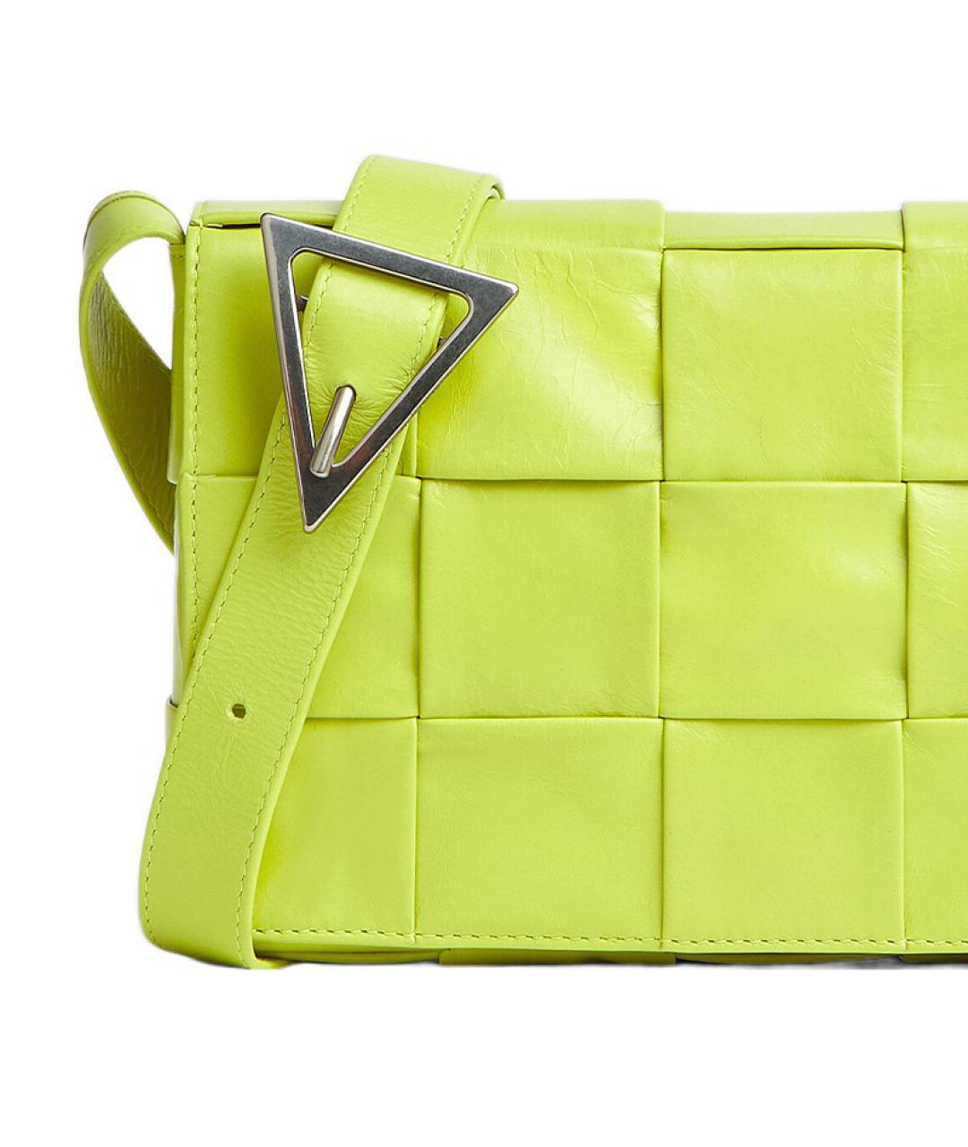 BOTTEGA VENETA Желтая кожаная сумка на плечо, фото 5