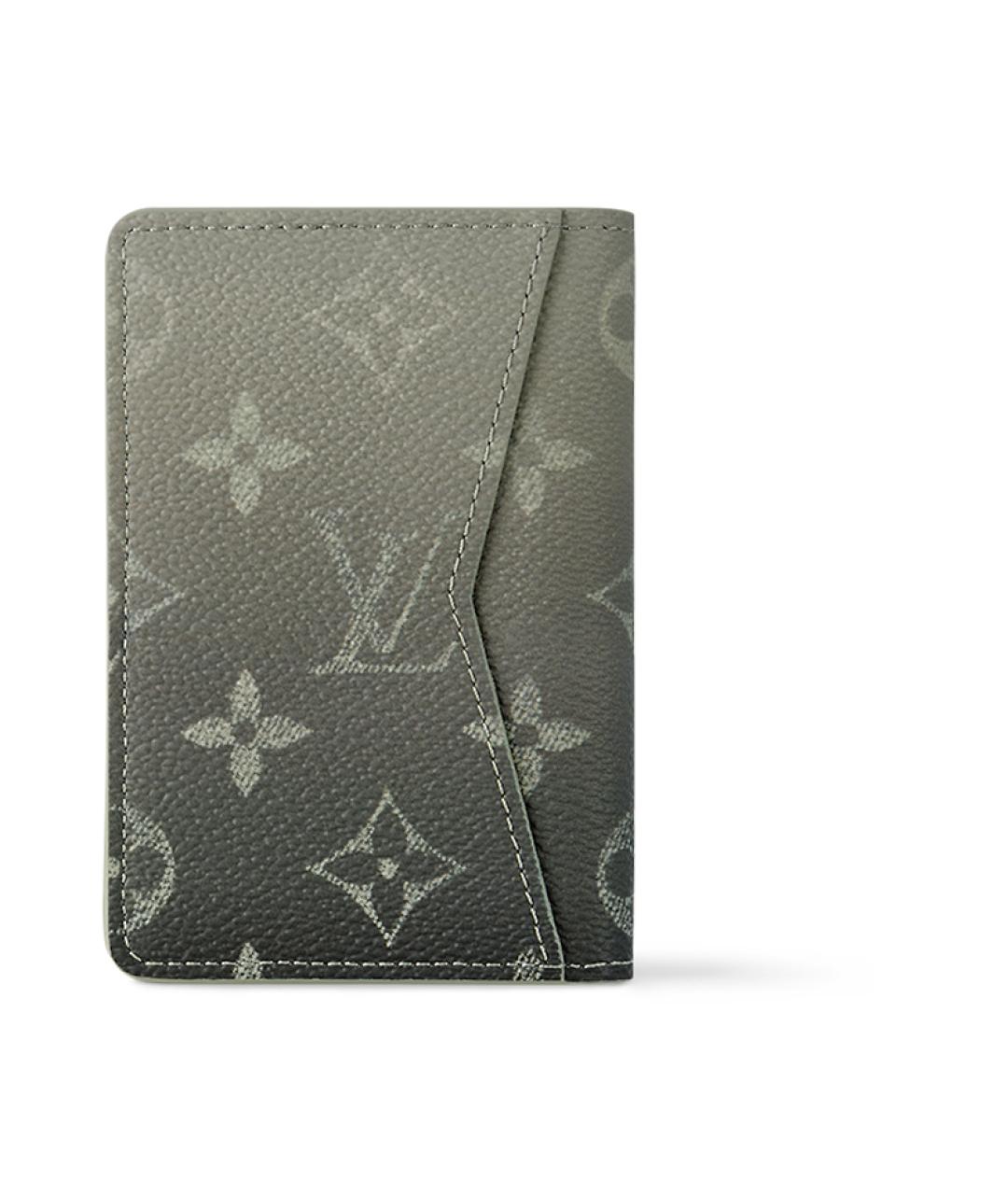 LOUIS VUITTON Серый кожаный кардхолдер, фото 2