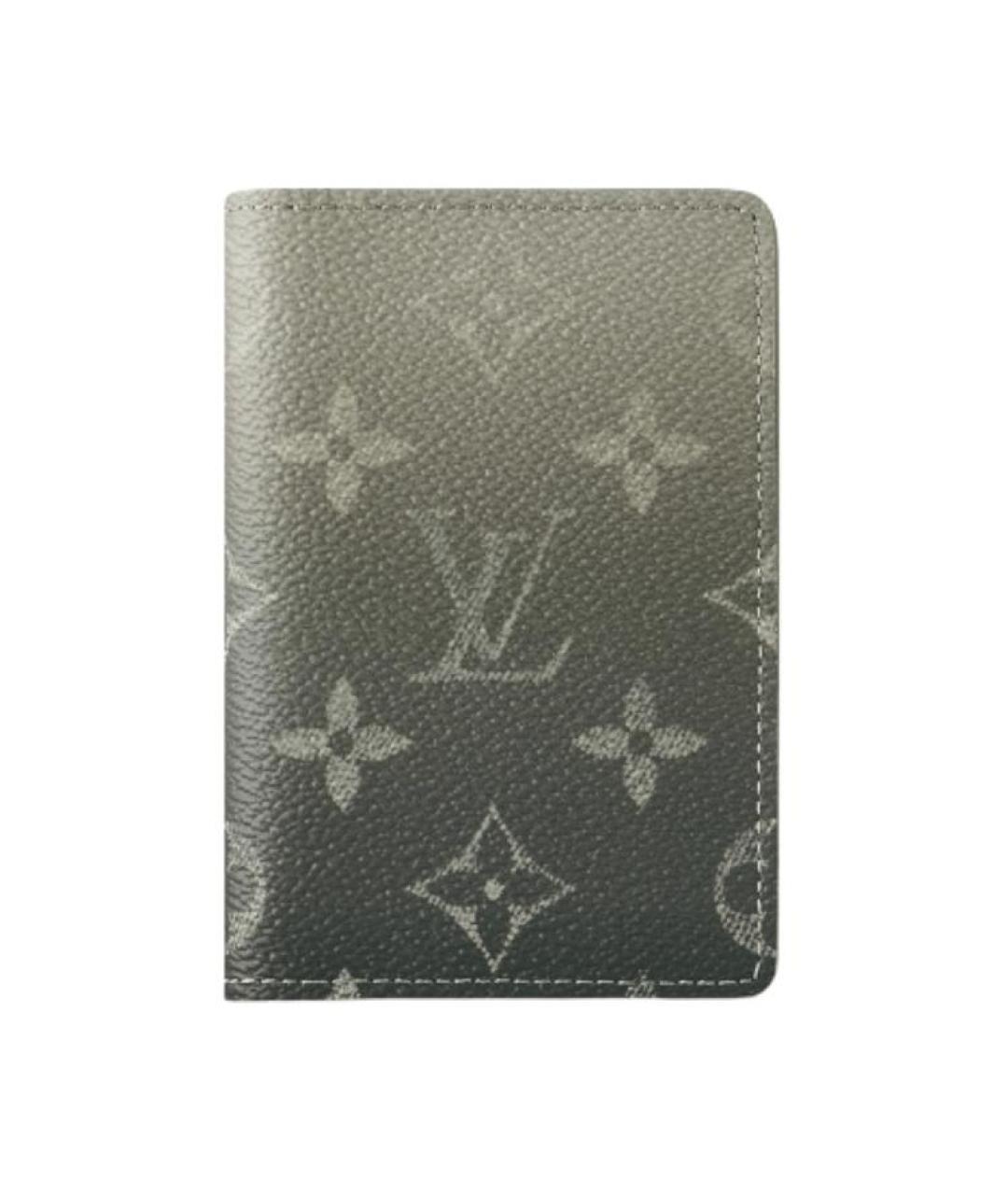 LOUIS VUITTON Серый кожаный кардхолдер, фото 1