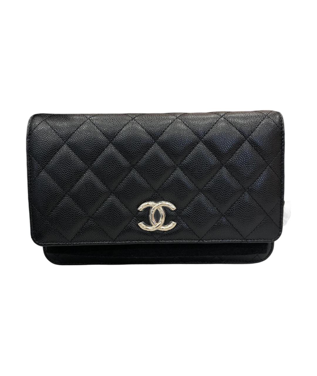 CHANEL Черный кожаный кошелек, фото 1
