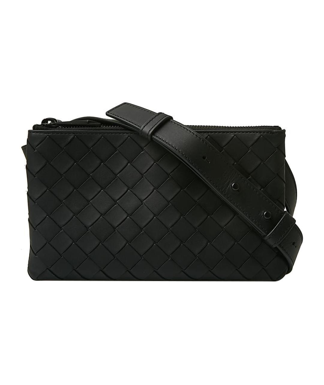 BOTTEGA VENETA Черная кожаная сумка на плечо, фото 1