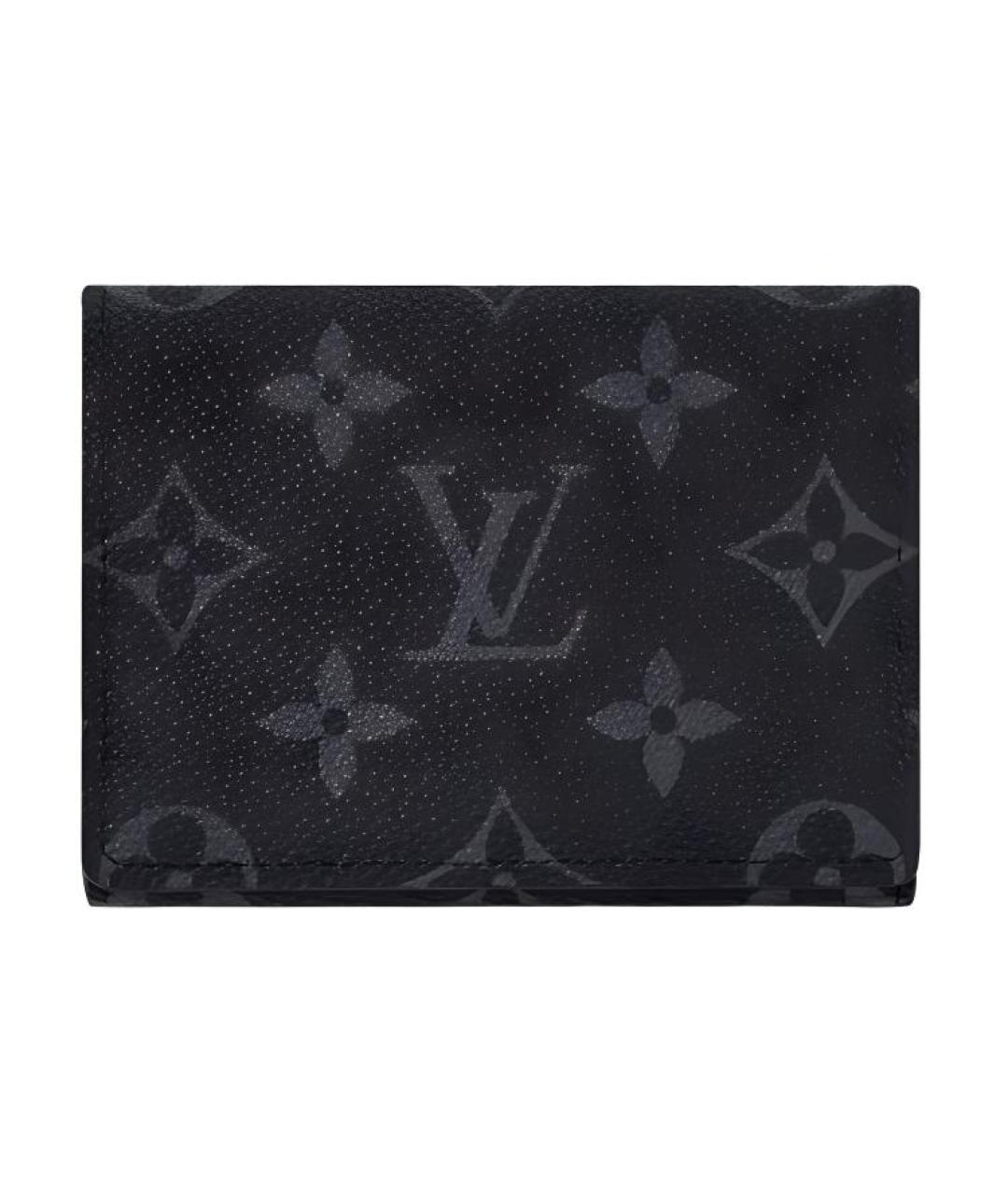 LOUIS VUITTON Черный кожаный кошелек, фото 1