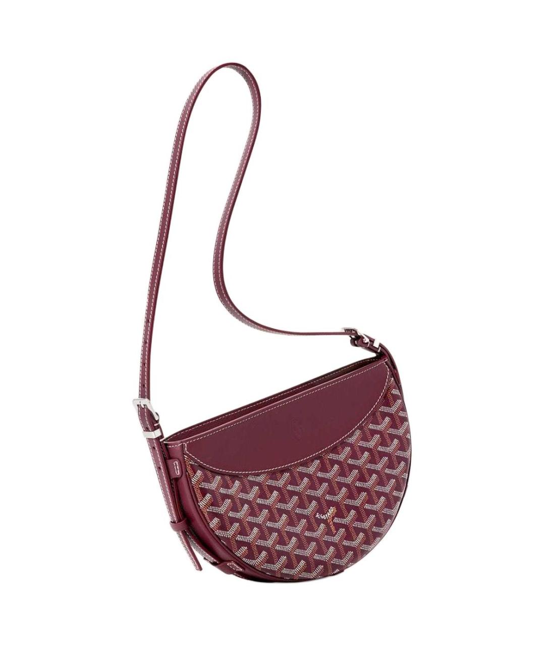GOYARD Бордовая кожаная сумка через плечо, фото 3