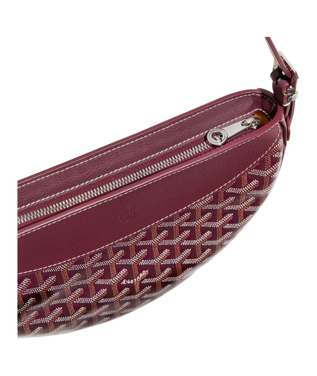 GOYARD Бордовая кожаная сумка через плечо, фото 4
