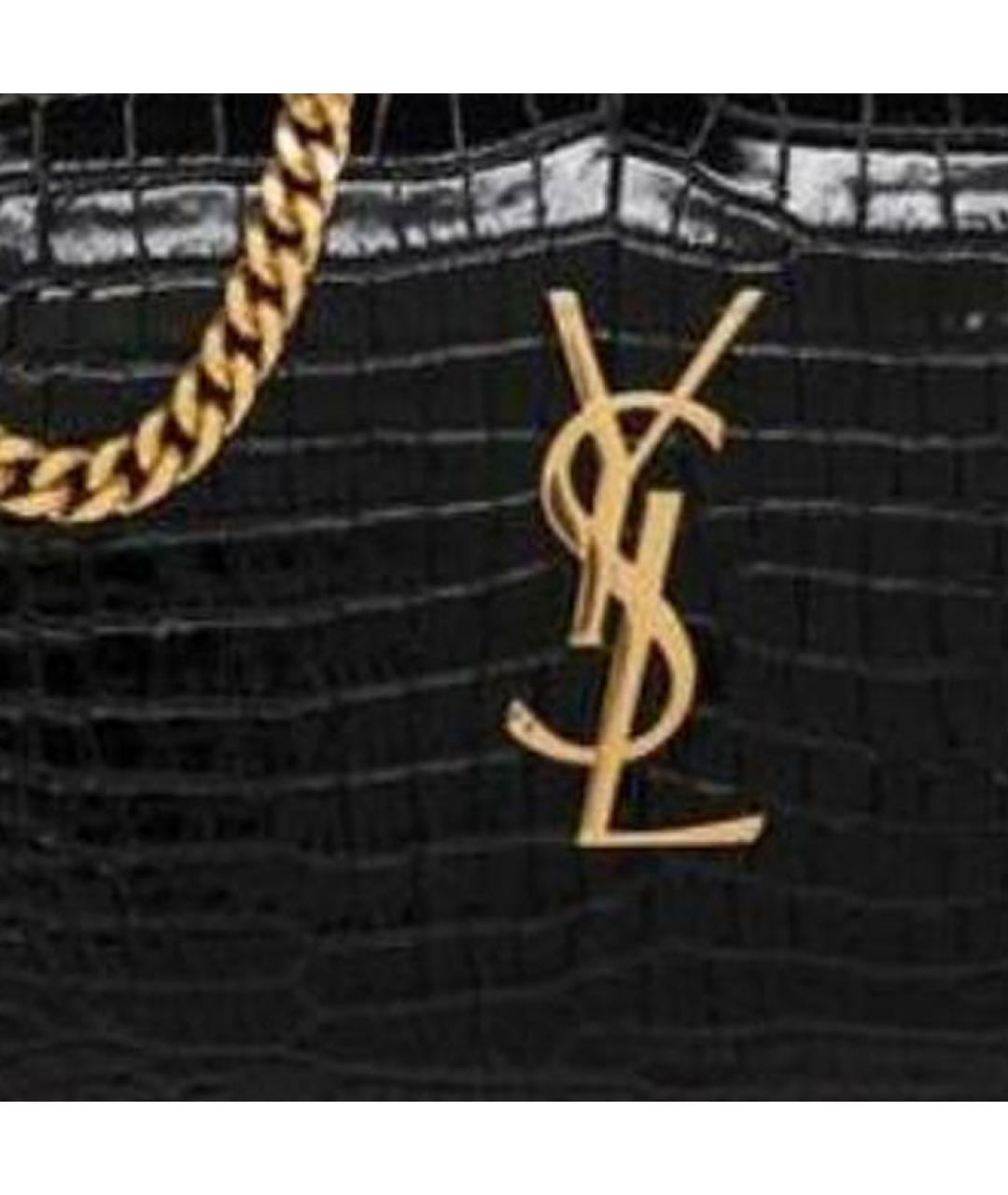 SAINT LAURENT Черный кожаный кошелек, фото 5