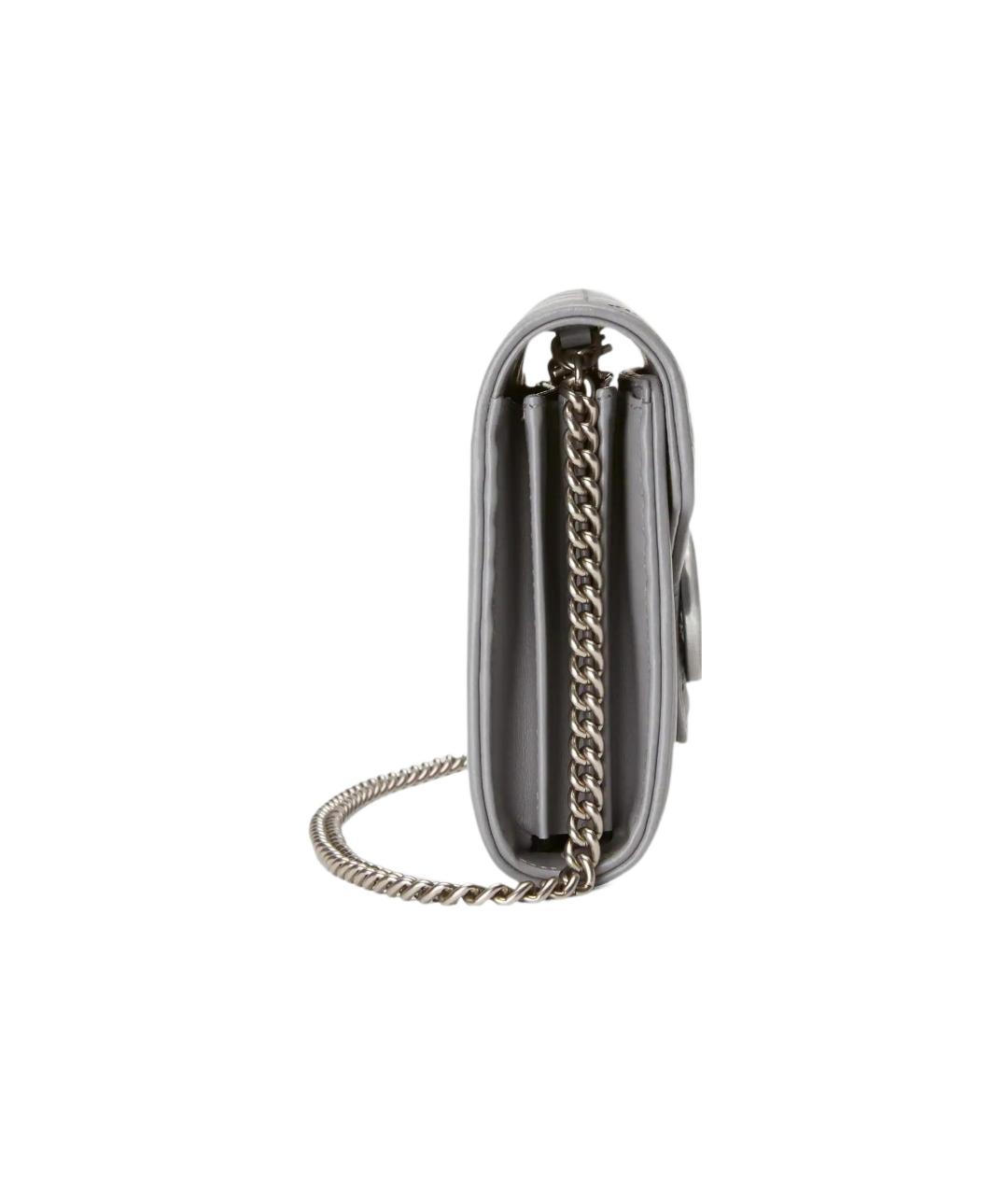 GUCCI Серая кожаная сумка через плечо, фото 4