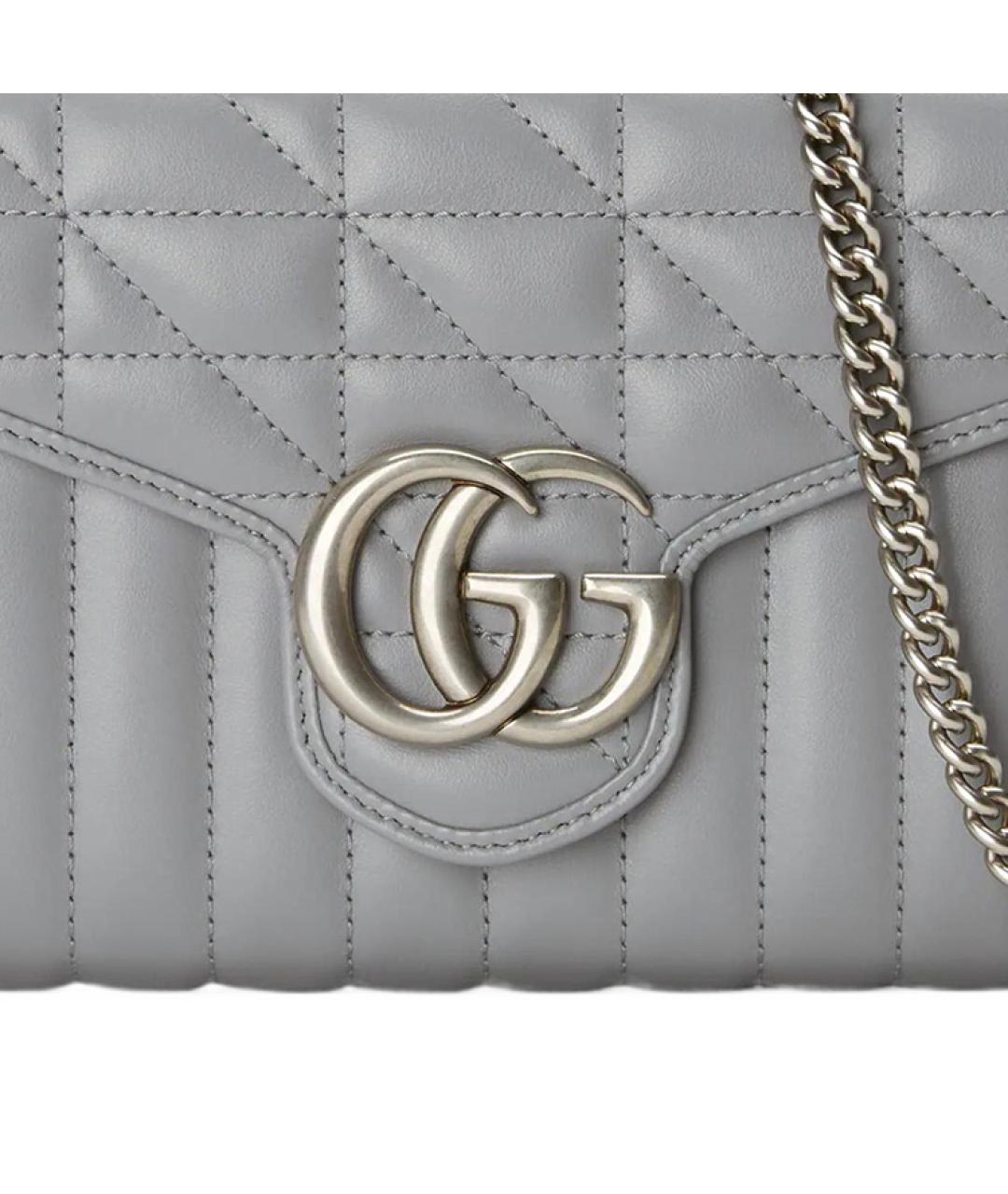 GUCCI Серая кожаная сумка через плечо, фото 8