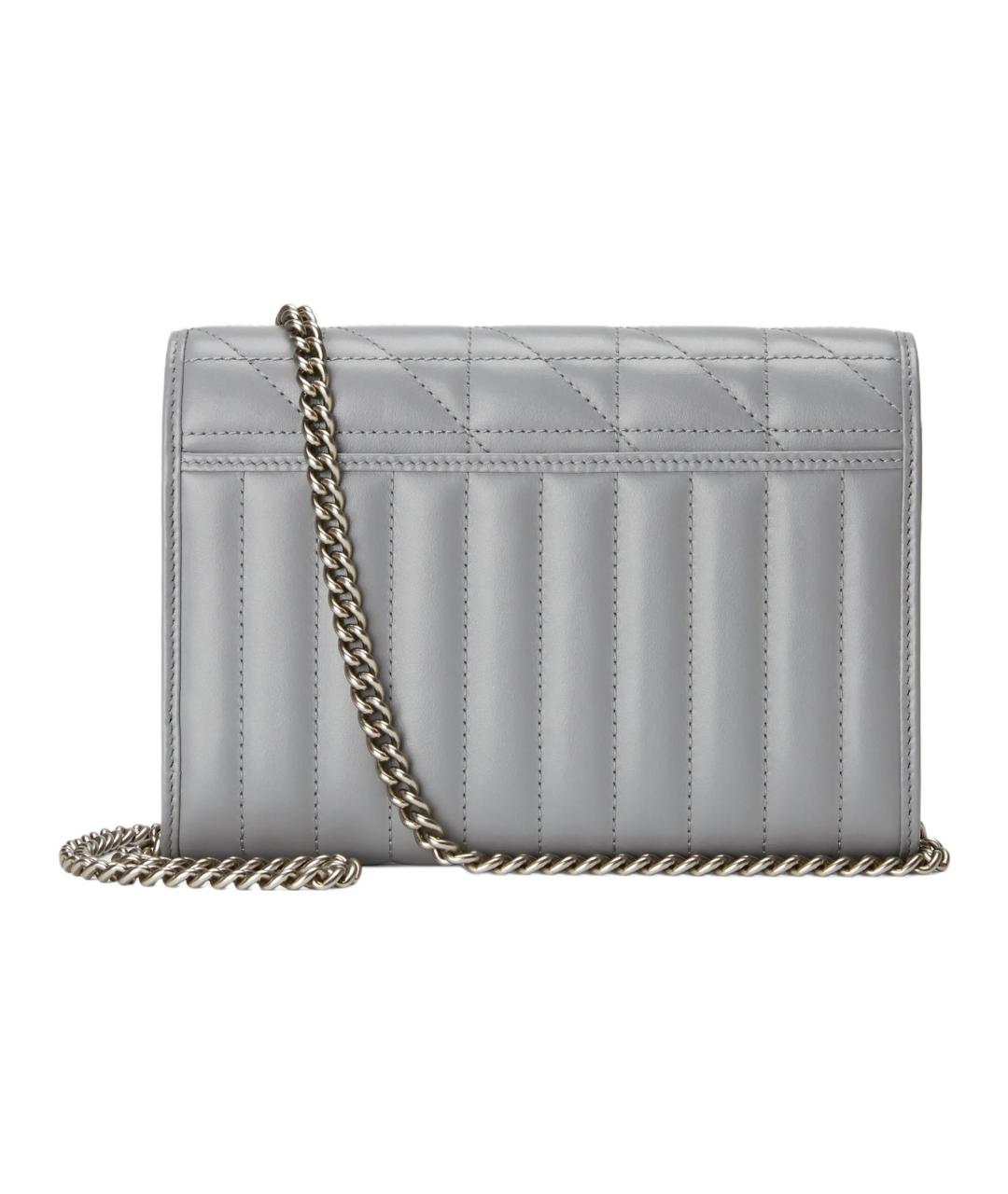 GUCCI Серая кожаная сумка через плечо, фото 3