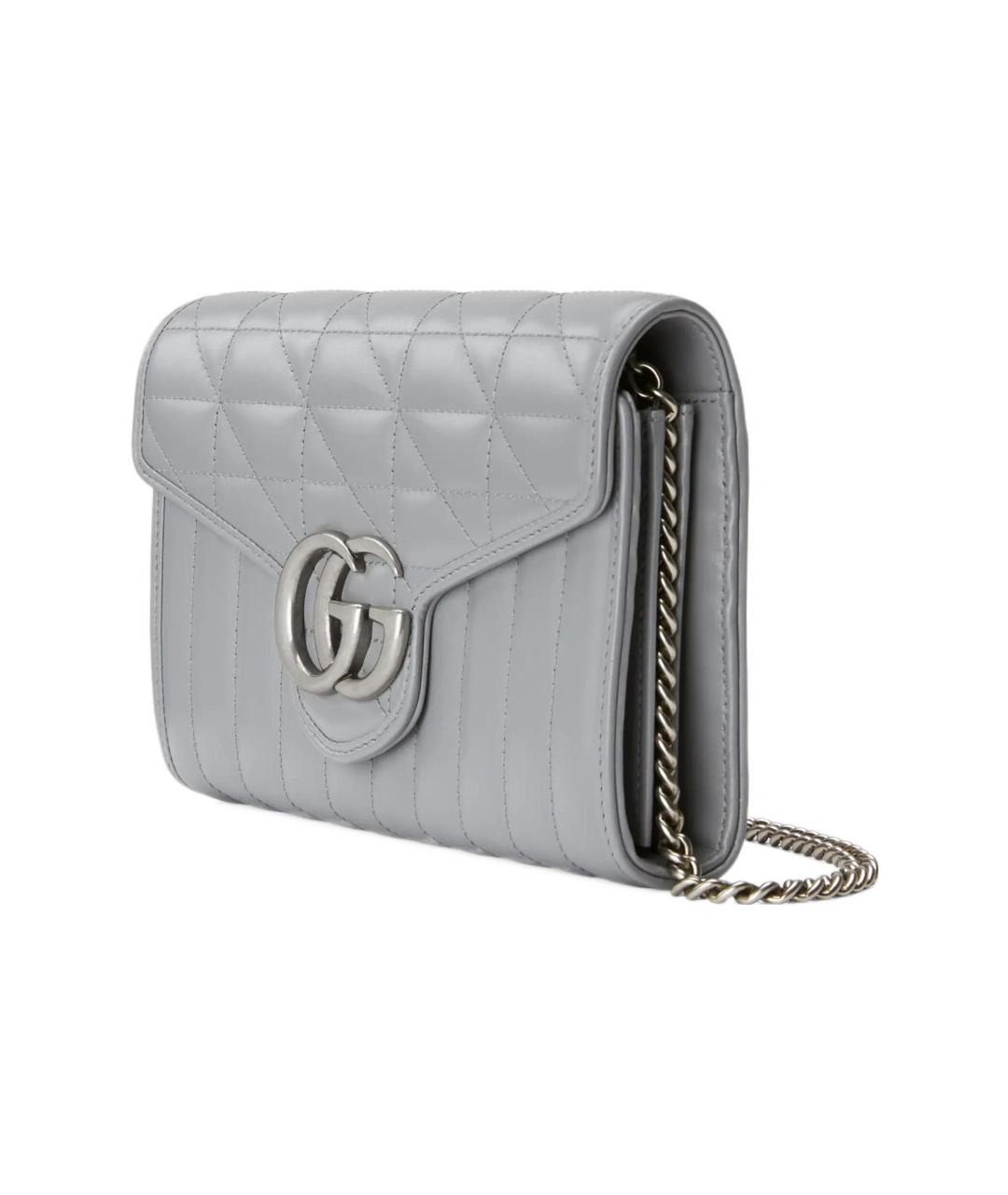 GUCCI Серая кожаная сумка через плечо, фото 2