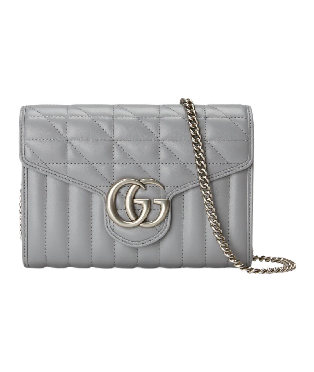 GUCCI Серая кожаная сумка через плечо, фото 1