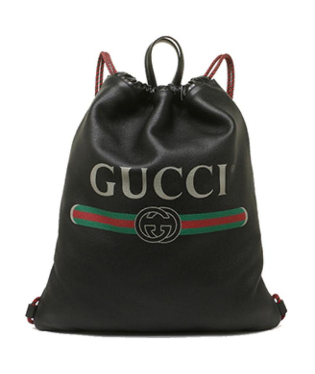 GUCCI Черный кожаный рюкзак, фото 1