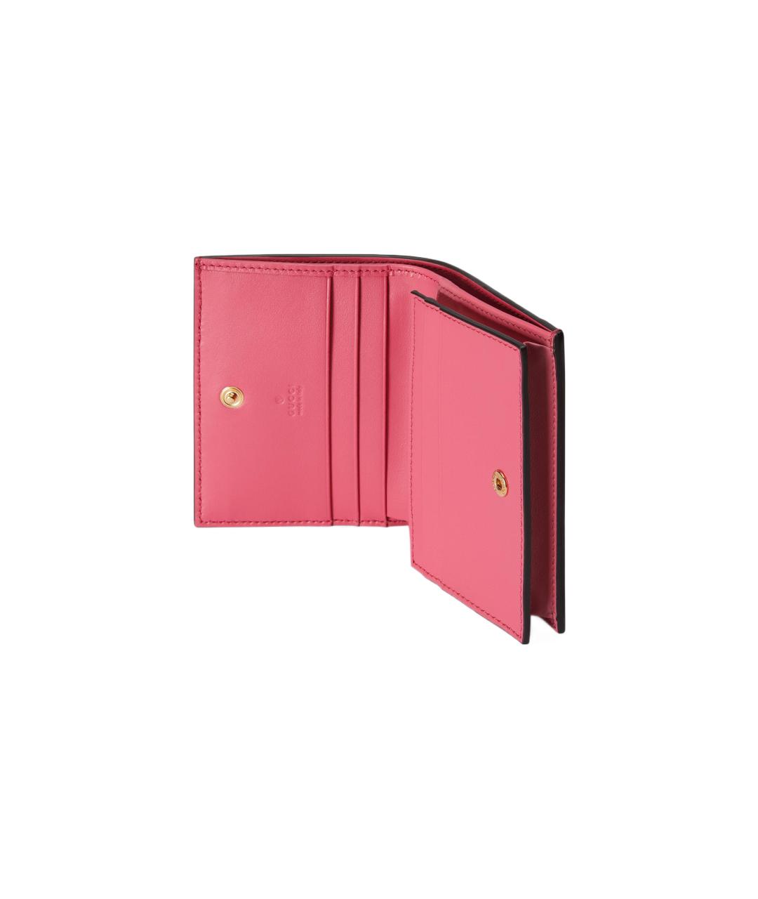 GUCCI Розовый кожаный кошелек, фото 6