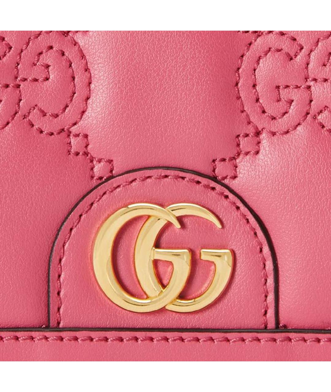 GUCCI Розовый кожаный кошелек, фото 3