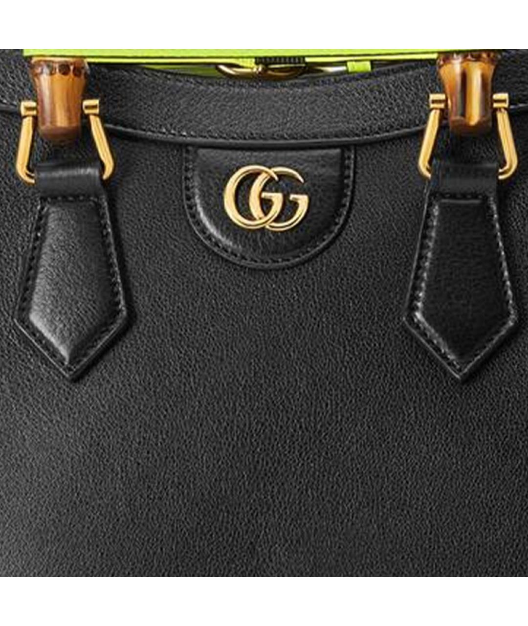 GUCCI Черная кожаная сумка через плечо, фото 9