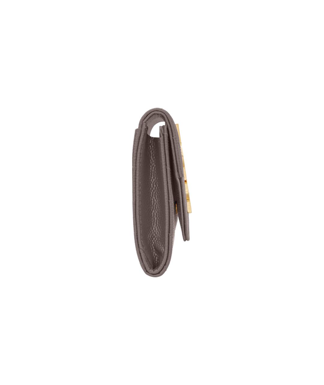 SAINT LAURENT Серый кожаный кошелек, фото 3