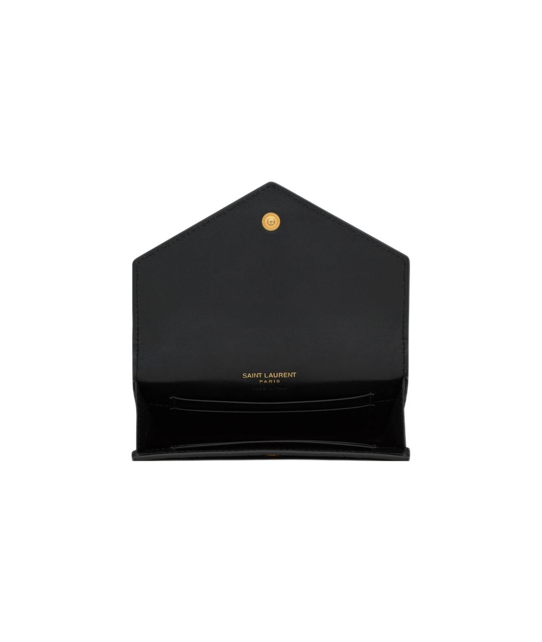 SAINT LAURENT Черный кожаный кошелек, фото 4