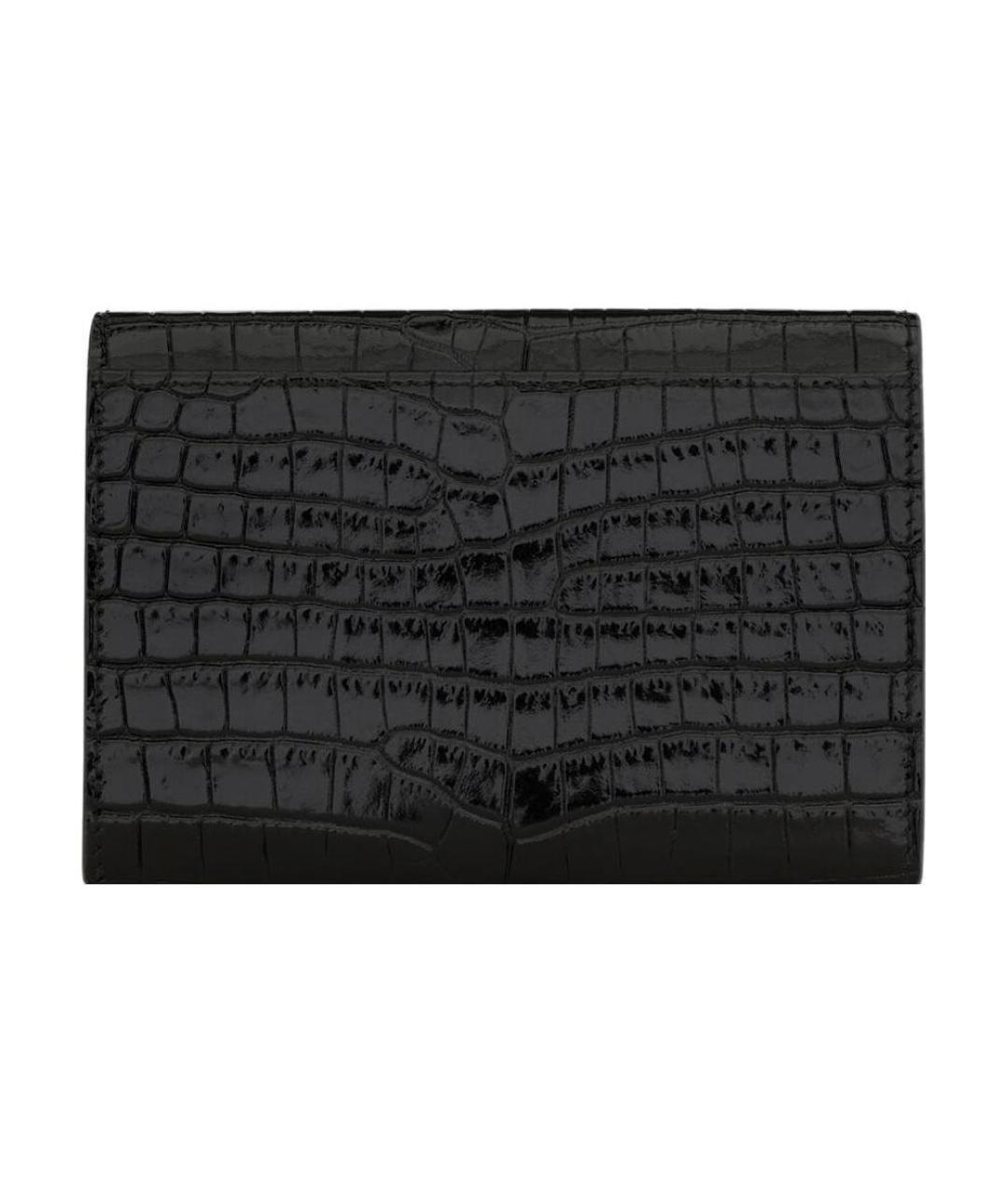 SAINT LAURENT Черный кожаный кошелек, фото 3