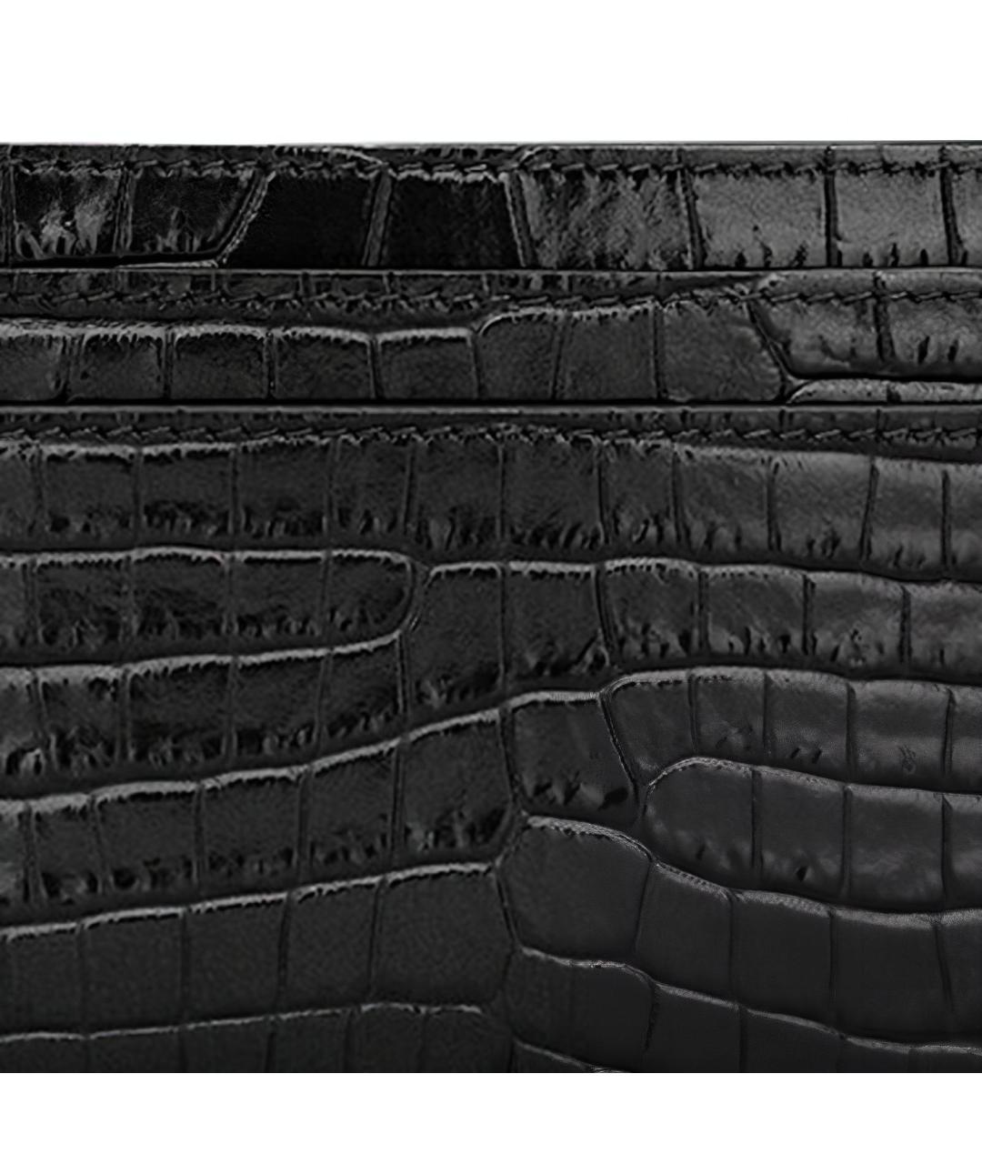 SAINT LAURENT Черный кожаный кардхолдер, фото 5