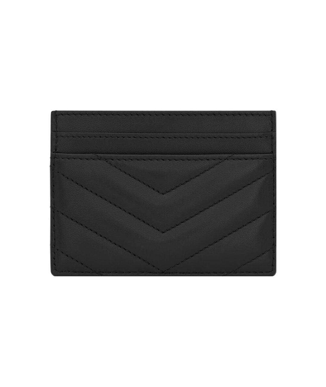 SAINT LAURENT Черный кожаный кардхолдер, фото 2