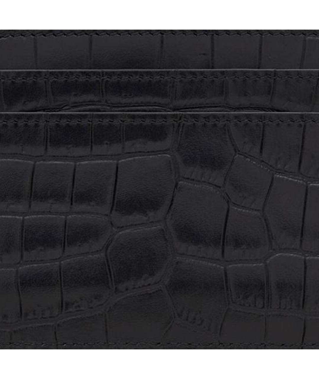 SAINT LAURENT Черный кожаный кардхолдер, фото 5