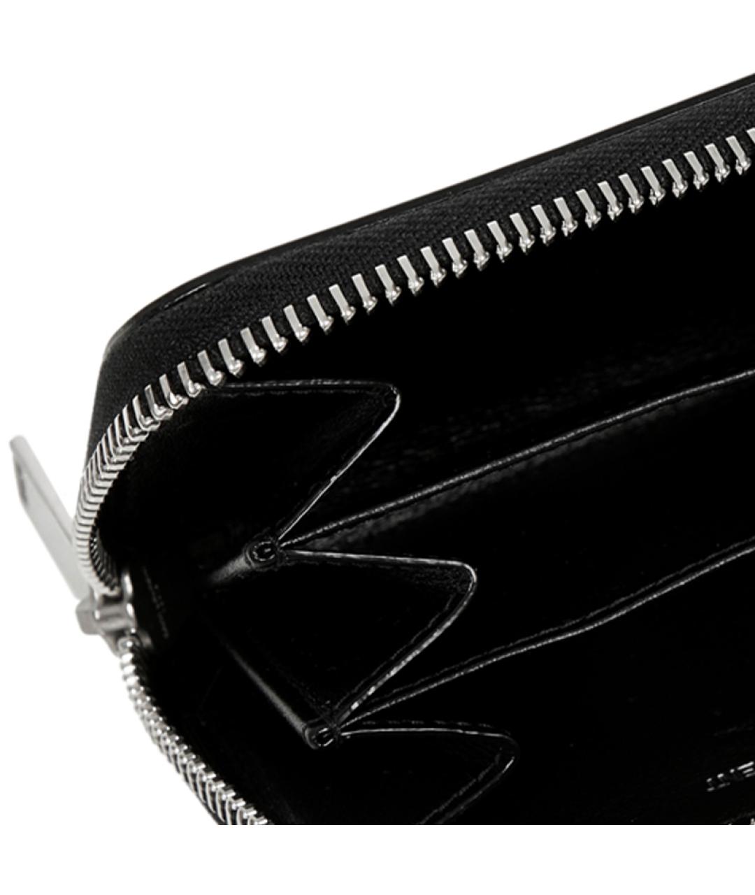 SAINT LAURENT Черный кожаный кошелек, фото 3