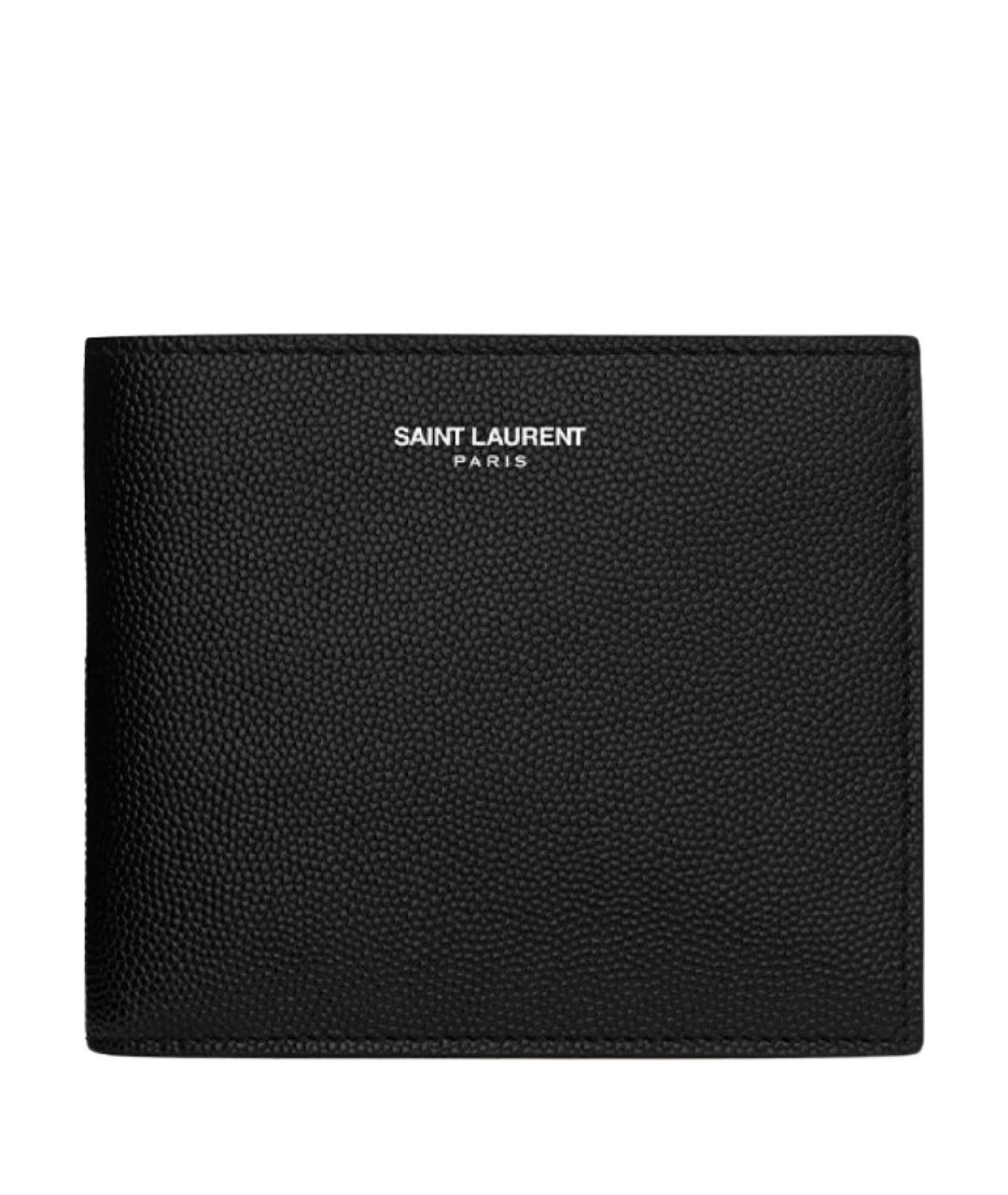 SAINT LAURENT Черный кожаный кошелек, фото 1
