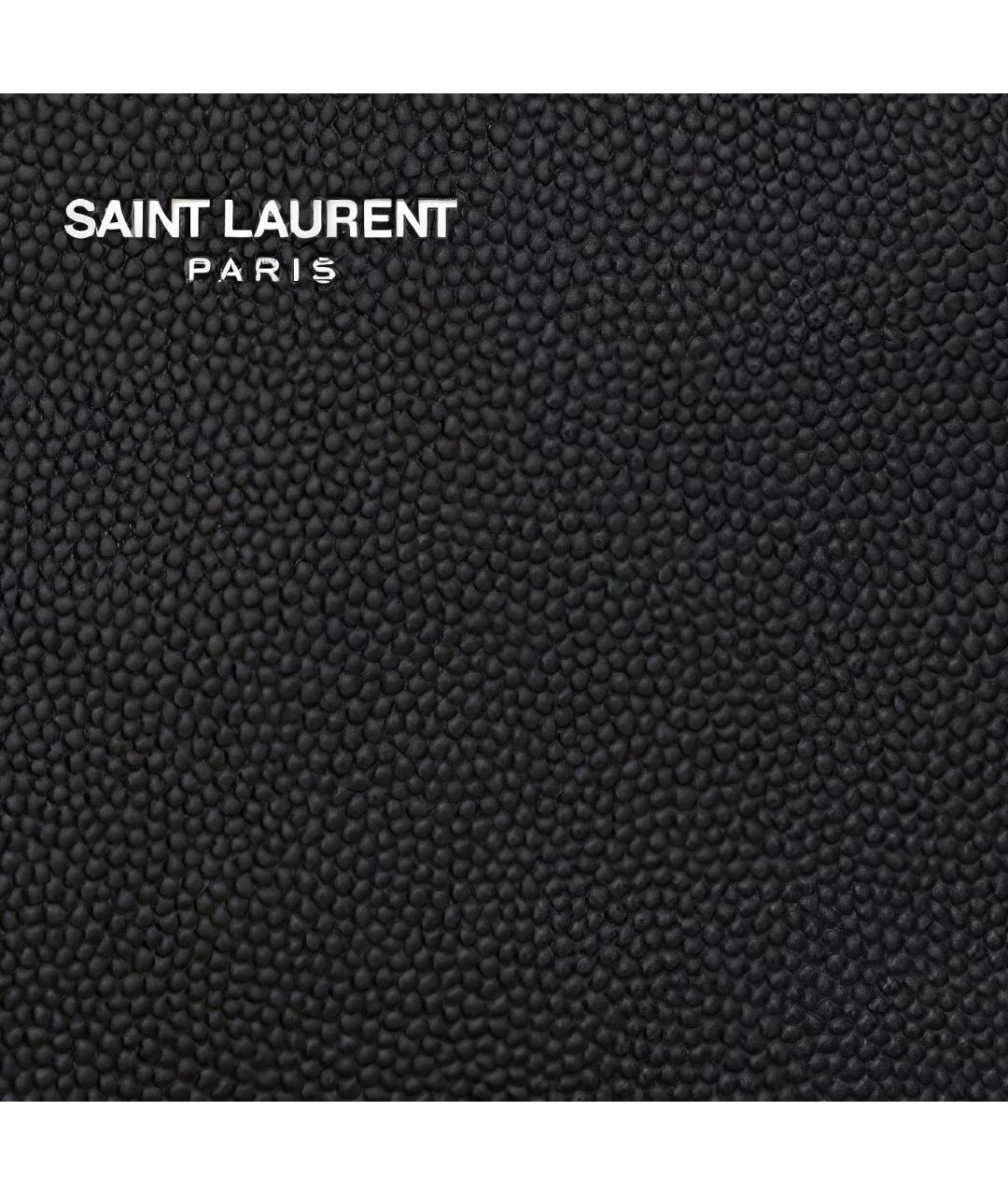 SAINT LAURENT Черный кожаный кошелек, фото 5