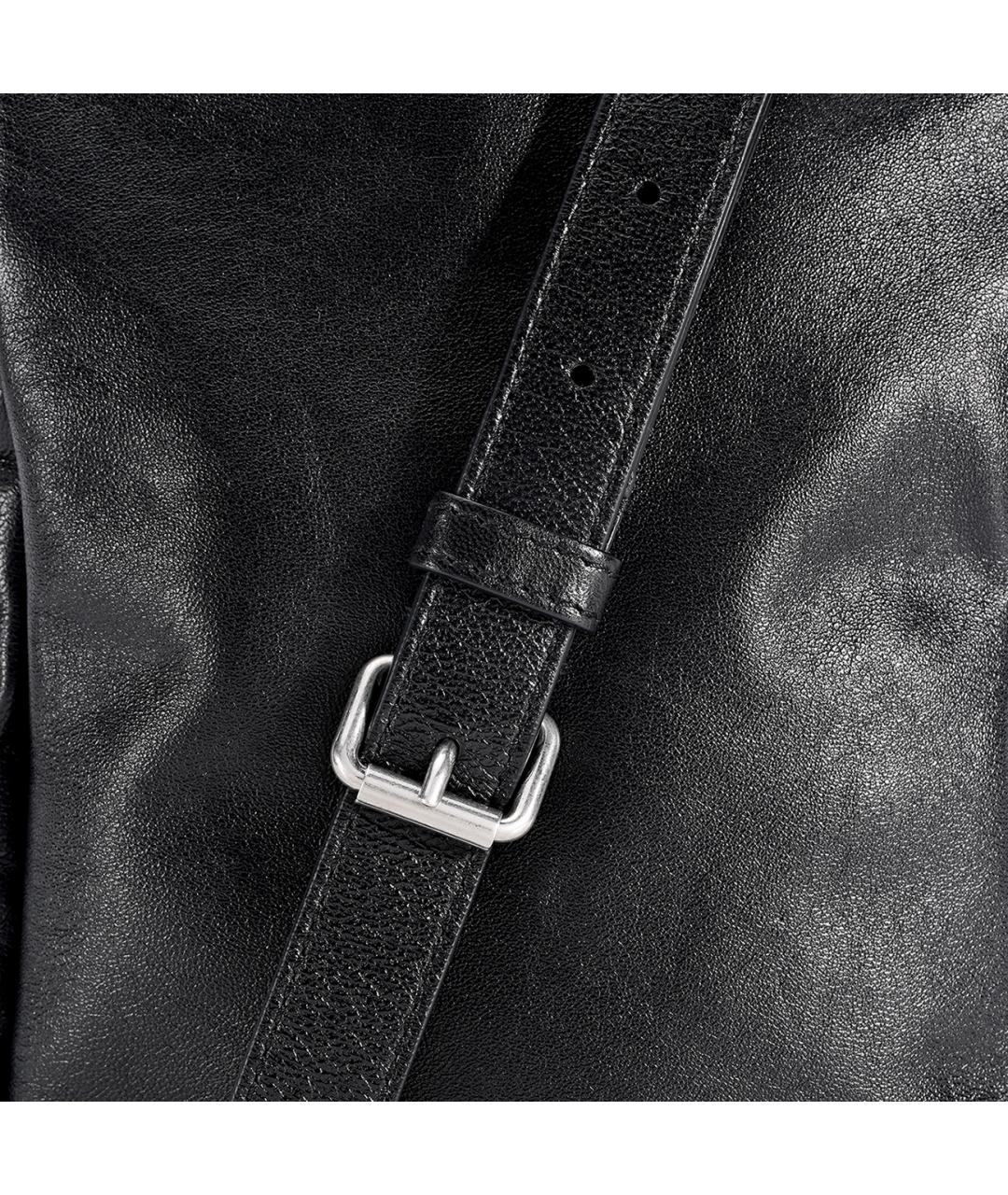 SAINT LAURENT Черная кожаная сумка на плечо, фото 6