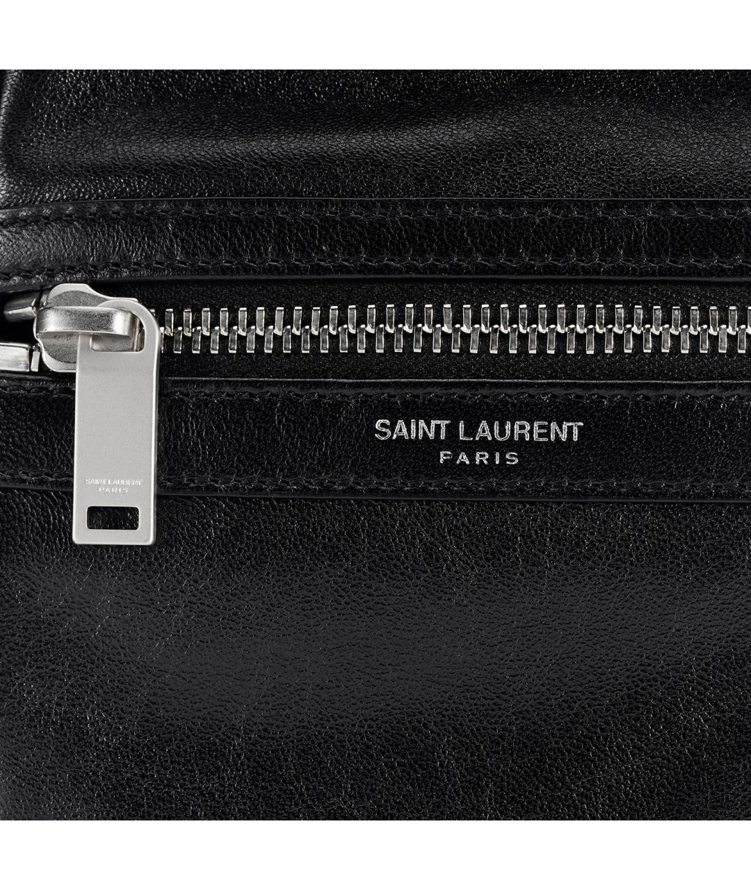SAINT LAURENT Черная кожаная сумка на плечо, фото 5