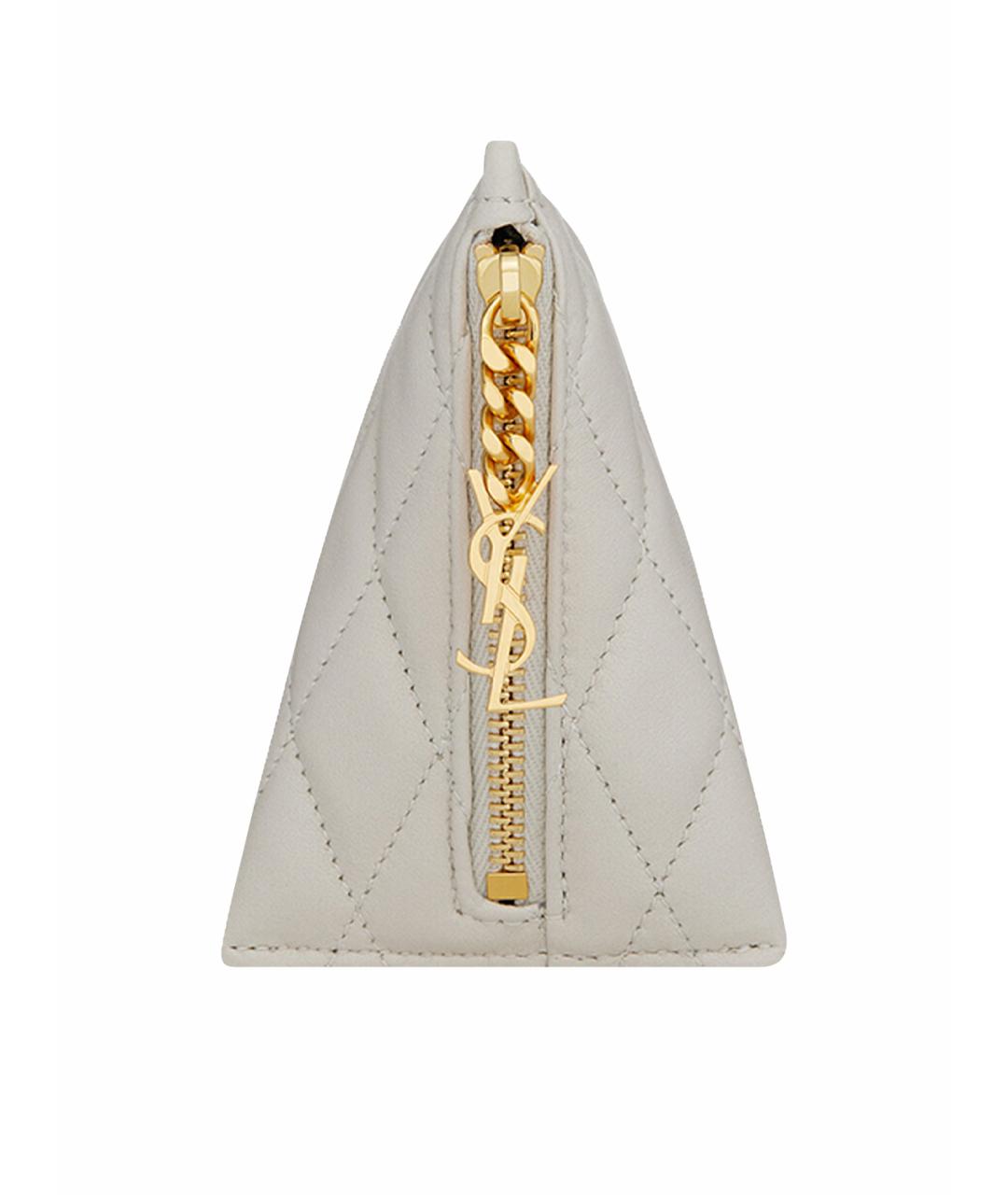 SAINT LAURENT Белый кожаный кошелек, фото 1