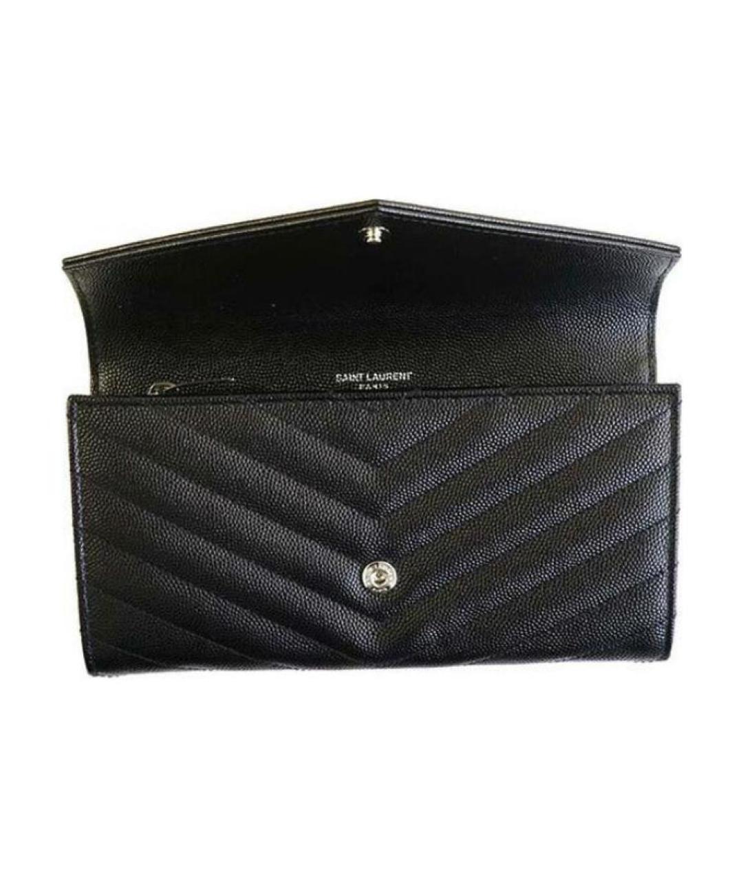 SAINT LAURENT Серый кожаный кошелек, фото 5