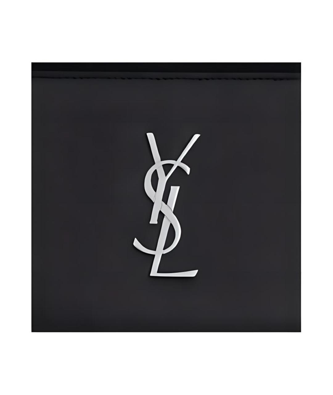 SAINT LAURENT Черный кожаный кошелек, фото 9