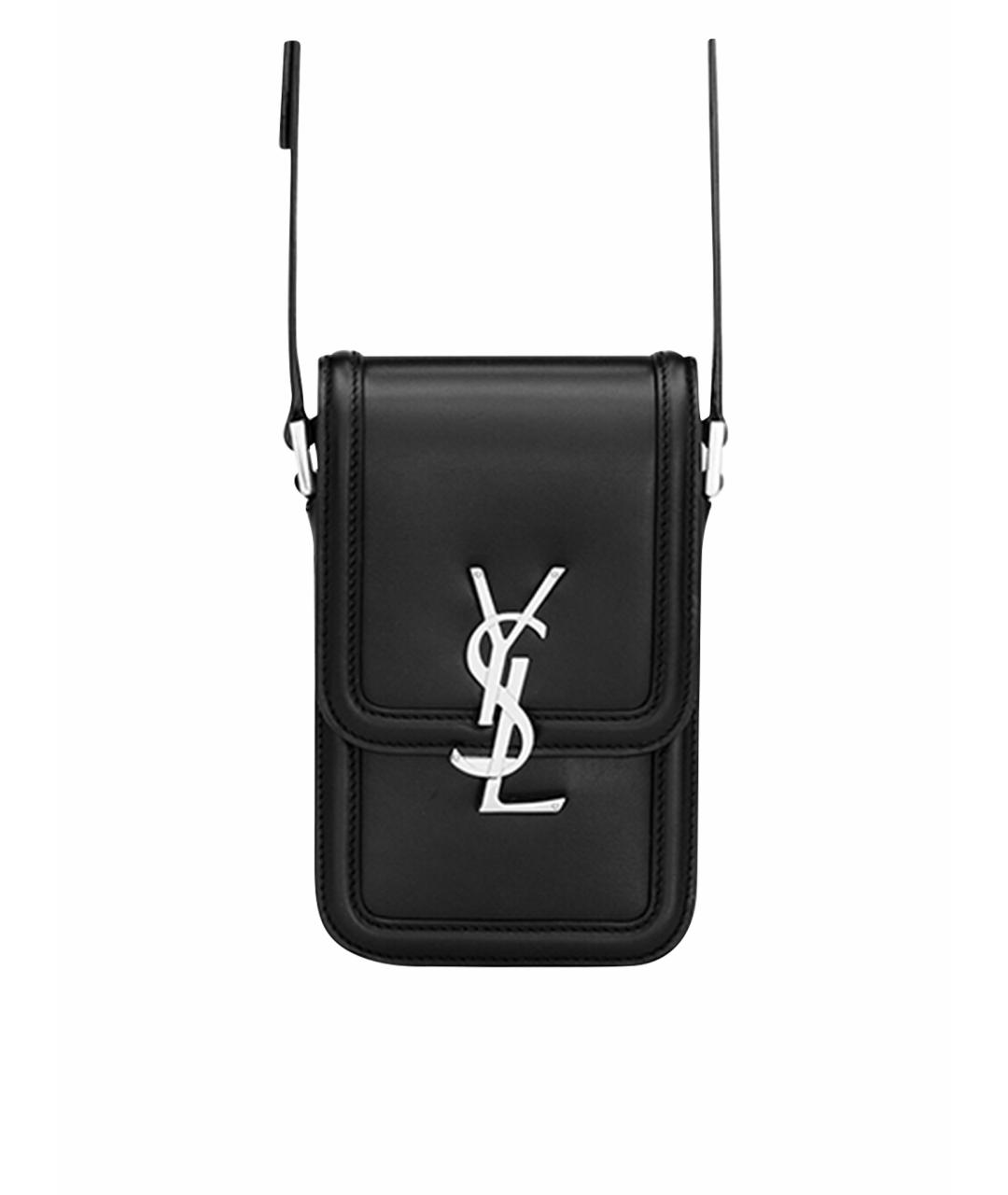 SAINT LAURENT Черная кожаная сумка на плечо, фото 1