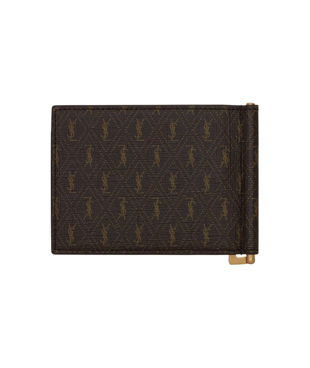 SAINT LAURENT Коричневый кошелек, фото 2