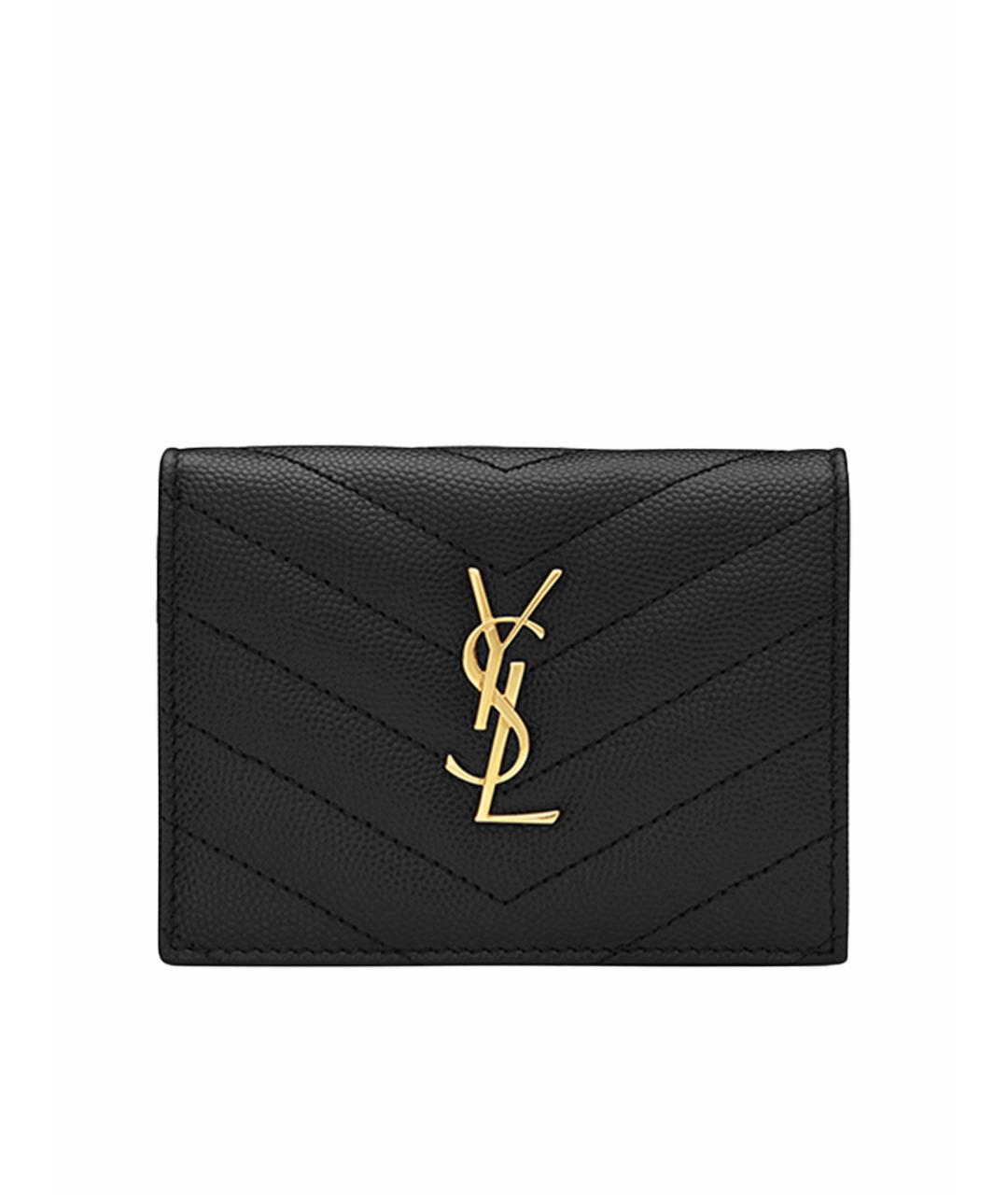 SAINT LAURENT Черный кожаный кошелек, фото 10