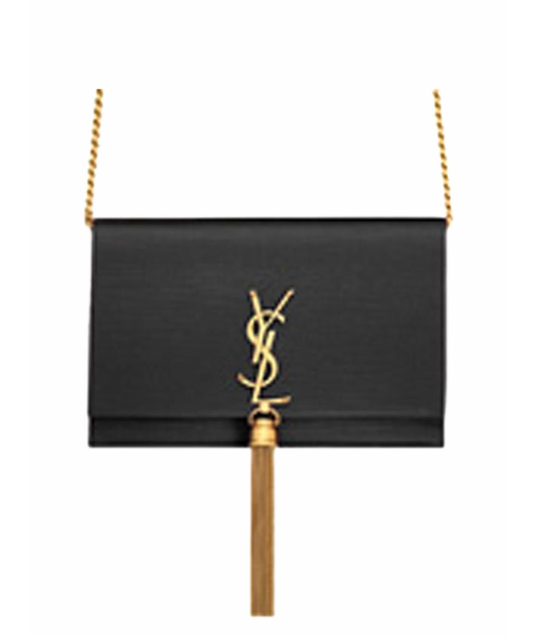SAINT LAURENT Черный кожаный кошелек, фото 1