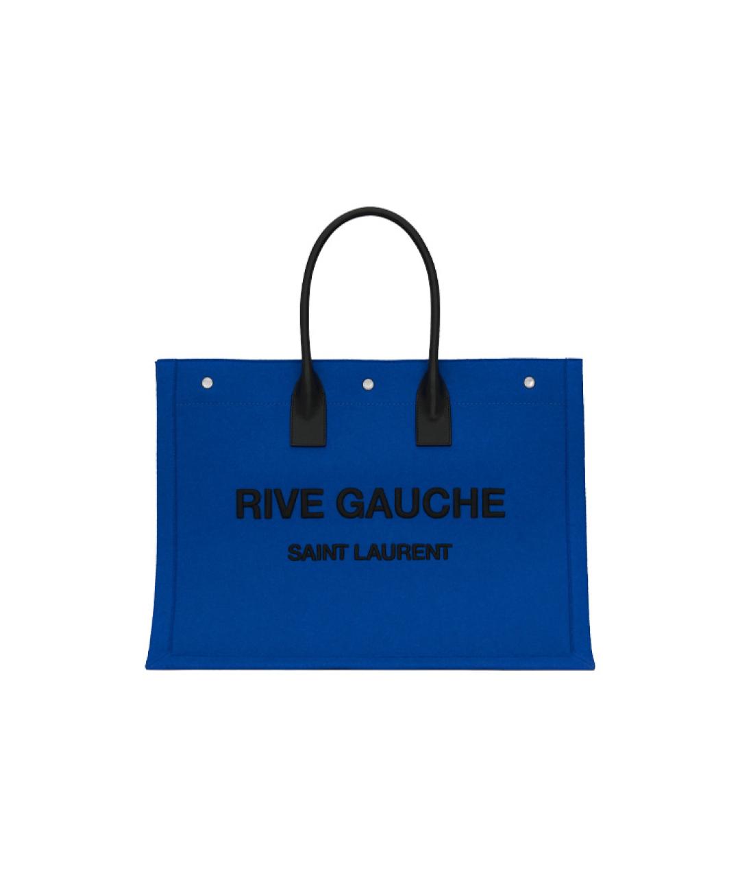 SAINT LAURENT Синяя льняная сумка через плечо, фото 1